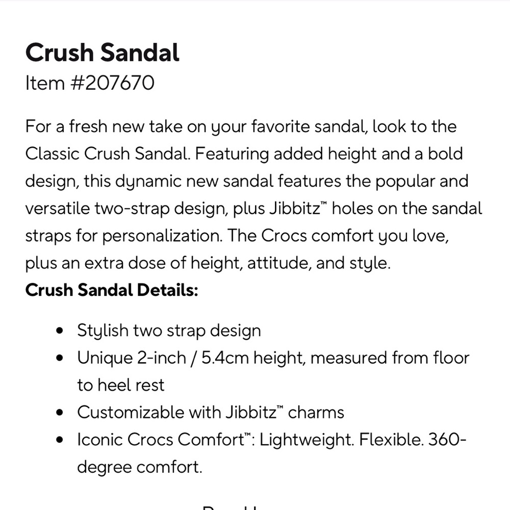 NWOT Ladies Crush Sandal Crocs size 10 - Picture 6 of 6